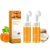 2 Pcs Turmeric Kojic Acid Foaming Face Wash, Deep Cleansing Glow Wash Turmeric Facial Cleanser With Brush.