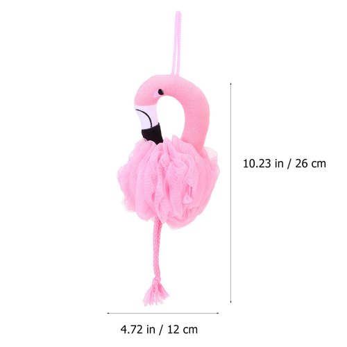 Beaupretty 3PCS Shower Loofah Bath Sponge Mesh Pouf Scrubber Ball Body Washer Kid Flamingo Body Exfoliator Foaming Mesh Nets Skin Clean Exfoliating Scrubber for Bathroom