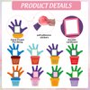 Beeveer 96 Pcs Mother's Day Hand Picture Frame Crafts DIY Handprint Flower Pot Hand Keepsake Picture Frame Craft Gifts with Flower Stickers for Spring Party Home Activities