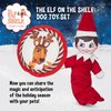 The Elf on the Shelf 2pc Dog Toy Set with Elastic Scout Elf + Elf Pets Reindeer Plush Flattie Disk, Squeaky Dog Toys | Bungee Dog Toys for Tug | Stocking Stuffers for Dogs