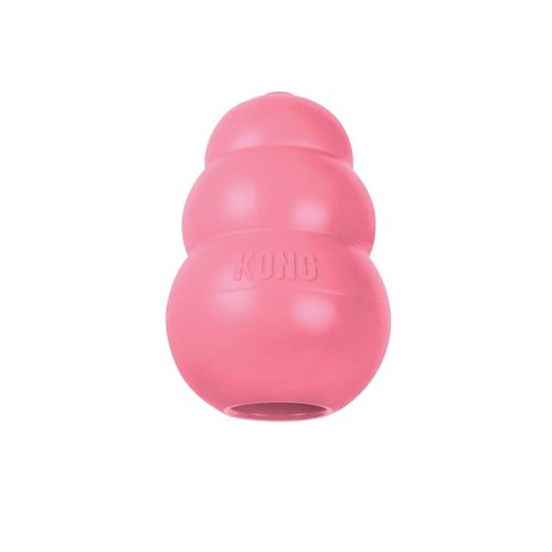 KONG Puppy - Natural Teething Rubber Chew Toy for Dogs - Stuffable Dog Toy for Extended Playtime - Chew & Fetch Toy for Puppies - for Small Puppies - Pink