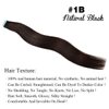 GEELOOK Tape in Hair Extensions Human Hair 14 inch Skin Weft Tape in Straight Thick Natural Hair Extensions with 12 Pieces Replacement Tape 20pcs 50g Natural Black #1B