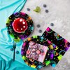 Glow Neon Party Supplies Kit for 24 Guests - 97 Pcs Including Plates, Forks, Napkins, Bunting - Ideal for Blacklight Neon-Themed Parties