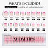 btartboxnails XCOATTIPS French Gel Nails - Brighter Pastel French Tip Press on Nails, Short Square Nail Tips, Soft Gel Nails False Nail, Soak Off Acrylic Fake Nails Extensions