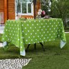 Eternal Beauty Outdoor Tablecloth Rectangle 60X 84 Spillproof Outdoor Tablecloth with Umbrella Hole Zipper for Spring Summer Patio Table(Green Polka Dot)