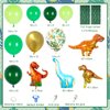 AIBIIN 95pcs Dinosaur Birthday Party Decorations for Boys Jungle Safari Dinosaur Foil Fringe Curtain Birthday Balloon Arch Garland Kit Three Rex T-Rex Birthday Baby Shower Party Decorations Balloons