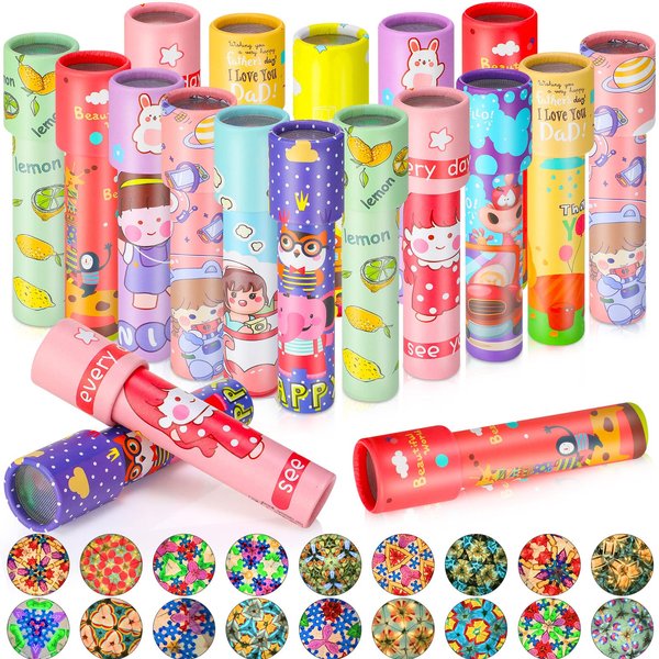 20 Pcs Classic Kaleidoscopes Educational Toys for Party Favors Fun Kaleidoscope Toy for Stock Stuffers Bag Fillers Birthday Party School Classroom Prizes, Random Colors (Cute Style)