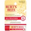 Burt's Bees All Weather SPF 15 Lip Balm, Water-Resistant Lip Moisturizer, Tint-Free, Natural Conditioning Lip Treatment, 1 Tube, 0.15 oz.