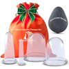 Facial Cupping Set for Face, Neck, and Body + Konjac Sponge - Silicone Face Cupping Set for Massage Therapy - Rejuvenating Facial Cups for Skin Care, Wrinkles, and Cellulite by DoSensePro