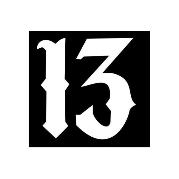 Ranger Products Number 13 Sticker Vinyl Decal Lucky Die Cut - Car Window Wall Decor, Die Cut Vinyl Decal for Windows, Cars, Trucks, Tool Boxes, laptops, MacBook - virtually Any Hard, Smooth Surface