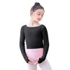 Daydance Knit Black Girls Ballet Sweaters Pullover Boat Neck Dance Crop Top for Leotards, A Size Up