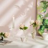 Glasseam Glass Small Bud Vases: Ribbed Clear Vase Set of 3 Modern Mini Vases for Centerpieces Flower Vase Decorative Vases for Flowers Handmade Cute Short Home Decor for Wedding Table Tiny Single Rose