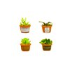 Dollhouse Decoration Plant Pots Miniature Green Potted Miniature Bonsai Model Dollhouse Accessories Decor,1 12 Scale Doll House Miniature Plant Model (4 Different Green Plant)