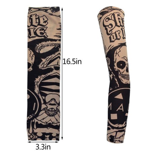 HOVEOX 20PCS Temporary Tattoo Arm Sleeves Arts Fake Temporary Tattoo Arm Sunscreen Sleeves Stockings Slip Accessories Halloween Tattoo