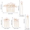 5PCS Pearl Hair Comb Set - Gold U-Shape Side Comb, Vintage Hair Clips, and Headpiece Accessories for Brides