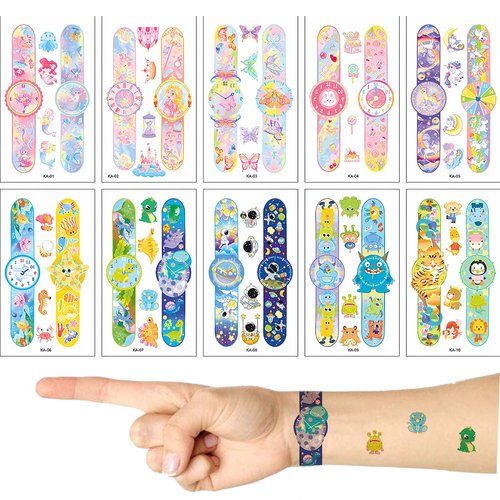 Wrist Watch Modeling Temporary Tattoos Stickers,Temporary Tattoos for Girl Boy Women, Birthday Party Accessories Arm Tattoos,10 Sheets