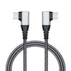 Maixbomr 90 Degree USB C to USB C Cable 1M/3FT, Right Angle 60W PD Type C Fast Charging & Data Transmission Nylon Braided Cable, for Type C Devices Laptop/Tablet/Cell Phone(Gray)