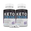 (2 Pack) Advanced Keto 1500 Keto Pills 1275MG New & Improved Formula Contains Apple Cider Vinegar Extra Virgin Olive Oil Powder Green Tea Leaf 120 Capsules