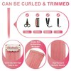 Rhyme 9 PCS Smoke Pink Hairpieces Colored Hair Extensions Clip in/on for America Girls and Women Wig Pieces Princess Party Highlight (Light Pink)