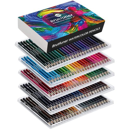 LBW Watercolor Pencils 120 Professional Water Color Pencils Set Colored Pencils for Adult Coloring Book Blending Sketching