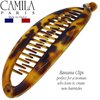 Camila Paris CP1578 2 Pack French Banana Clip Hair Comb Classic Girls Updo Flexible Ponytail Holder Interlocking Banana Combs, Fashion Durable Styling Hair Accessories for Women, Made in France