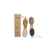 RDRKR Pumice Stone Foot File 4 in 1 Double Sided Foot Cleaner Kit Pedicure Steel Files Sandpaper Pumice Stone Boar Bristle Bamboo Foot Scrub