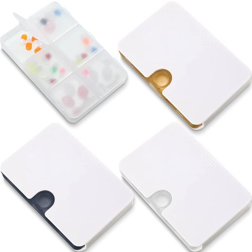 6 Compartments Travel Pill Case, Pill Organizer, Drawer Type Medicine Box, Portable Medicine Box for Travel, for Dosage Medicine, Vitamins and Cod Liver Oil, 3 Colors (3 Pieces)