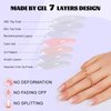 Press On Nails Short - Jofay Fashion Acrylic Press On Nails Ombre, Square Glue On Nails with Nail Glue,Fit Perfectly & Natural Stick On Nails in 12 Sizes - 24PCS Soft Gel Fake Nails Kit, Ombre Girl