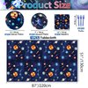 Outer Space Party Supplies for 20 Guests, Include Astronaut Planet Paper Plates, Napkins, Forks, Outer Solar System Tablecloth for Kids Birthday Party Solar System Theme Party Decorations