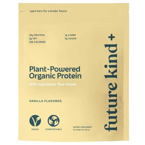 Future Kind Vegan, Vanilla (34srv) - Whey Free Protein Powder for Men and Women Pea Plant Protein for Lean Muscle - Sugar-Free, Soy-Free Non Dairy, w/Iron and Fiber