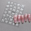 6pcs Cute Bow Nail Stickers for Women White Bow Nail Sticker Pink Bow Nail Decals for Nail Art Supplies 3D Nail Art Stickers Embossed Bow Stickers for Nails Bowknot Sticker Nails Stickers Nail Bows