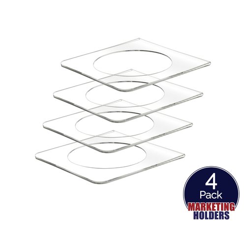 4 Pack Coasters for Cocktail Napkins Crystal Clear Acrylic Bar Decor Acrylic Napkin Holders for Tables Paper Napkin Holder Table Protection for Restaurants and Refreshment Areas by Marketing Holders