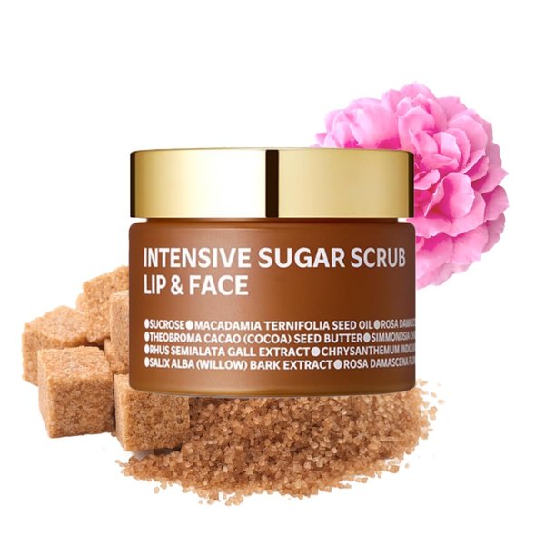 ISOI Intensive Sugar Scrub 60g (2.03 fl.oz) | Gentle Exfoliation & Deep Hydration with Fine Brown Sugar for Smooth, Glow Skin | Face & Lips Scrub for Sensitive Skin