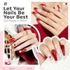 modelones Red Gel Nail Polish Set 6 Colors, White Glitter Sparkle Bright Burgundy Dark Rose Champagne Silver Candy Cane Nail Gel Kit Soak Off Christmas Nail Art Gel Design Mani Salon DIY Gift Women