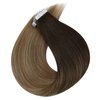 Full Shine Hair Extension Tape in 16 Inch Invisible Tape in Hair Extensions Color 2 Fading To 6 And 18 Ash Blonde 50 Grams 20 Pcs Per Set Tape in Remy Human Hair Extensions
