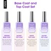 Gellen Gel Top and Base Coat, 4pcs 18ml No Wipe Matte Glossy Glitter Gel Top Coat, Clear UV Base Coat Gel Nail Polish, Soak Off Nail Lamp Gel Base Top Coat Long Lasting Home Gel Manicure