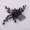 Kercisbeauty Black Rhinestones Beads Hair Comb Side Hair Pieces for Wedding Brides Bridesmaid Women Handmade Jewelry