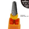 ianblues Multi-function Nail Drill 5 in 1, Slim Barrel & Cross Cut Edition, for Electric Manicure Machine, Fast Remove Acrylic or Hard Gel Nails (Double Coarse -2XC)