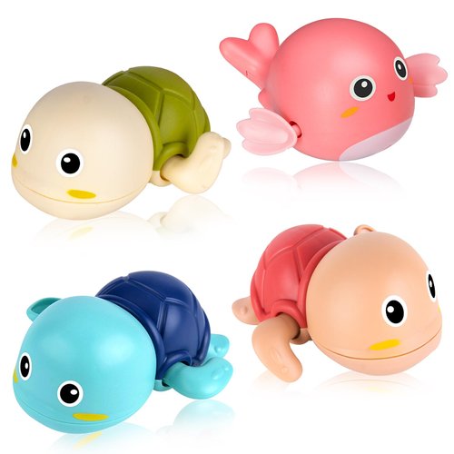Bath Toys, 4 Pack Baby Bath Toys for Toddlers 1-3, Floating Wind-up Toys Swimming Pool Games Water Play Set Xmas Gift for Bathtub Shower Beach Infant Toddlers Kids Boys Girls Age 1 2 3 4 5 6 Years