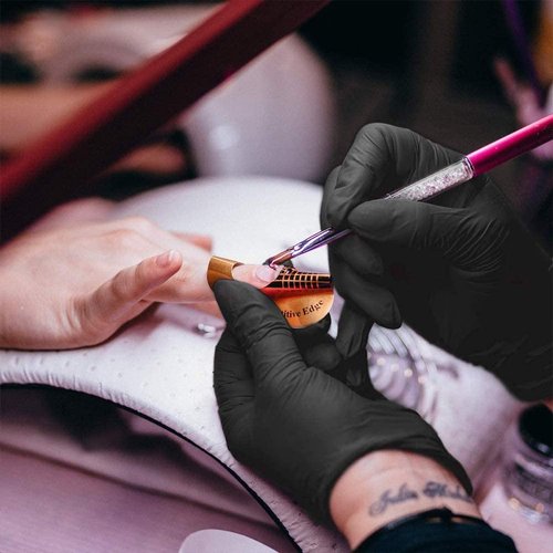 QNCIGER Hair Dye Gloves, Reusable Gloves, Professional Hair Coloring Accessories for Hair Salon Hair Dyeing and Coloring (1 Pairs,L, Black)