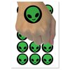 Smiling Happy Alien Emoticon Temporary Tattoo Water Resistant Fake Body Art Set Collection - 15 2" Tattoos (1 Sheet)
