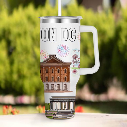 Pininerr City Tumbler 40oz,Stainless Steel Water Bottle for Hot & Cold Beverages-City Gift Idea (Washington dc)