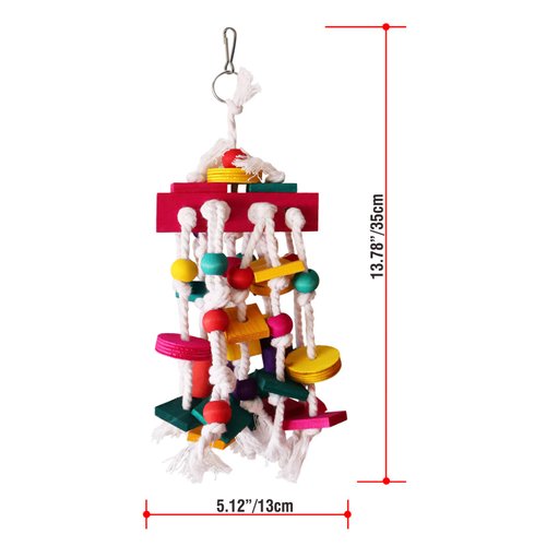 Rypet Bird Chewing Toy - Parrot Cage Bite Toys Wooden Block Bird Parrot Toys for Small and Medium Parrots and Birds
