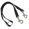 15" Nylon 2-way Double Dog Leash - Two Dog Coupler Black 3 Sizes (Small: 5/16" Wide)