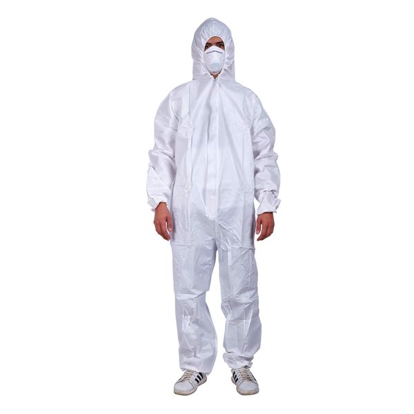 Cleaing Pack of 3 Disposable Hazmat Suits Medium, Paint Suit, Coveralls with Hood and Elastic Wrists