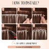 Hanne Fashion Human Hair Extensions Micro Ring PU Hair Extensions Glueless Remy Human Hair Extensions with Holes Highlight Blonde 9A/P60 Invisible Tape in Hair Extensions for Women (35g 4Pcs,18 Inch)