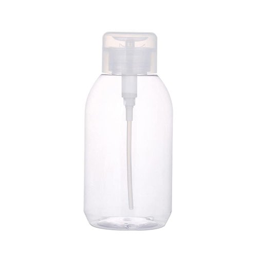 1Pcs 500ml (16.9oz) Nail Polish Remover Pump Bottle Dispenser Empty Push Down Pump Dispenser Bottle with Flip Top Cap for Nail Polish and Makeup Remover, Clear