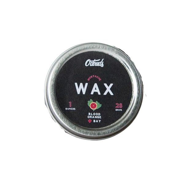 O'Douds Mustache Wax - Daily Natural Moustache & Beard Styling with a Firm Hold, Natural Shine - Plant-Based, Vegan Ingredients for Grooming, Shaping, & Conditioning, Blood Orange & Bay Scent, 1 oz.