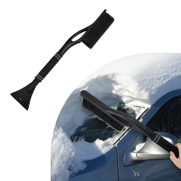 Dickno 24 Inch Car Snow Scraper and Brush, Detachable Scratch Free Ice Scraper with Ergonomic Foam Grip, Universal Winter Snow Removal Tool for Car Windshield Window (Black)