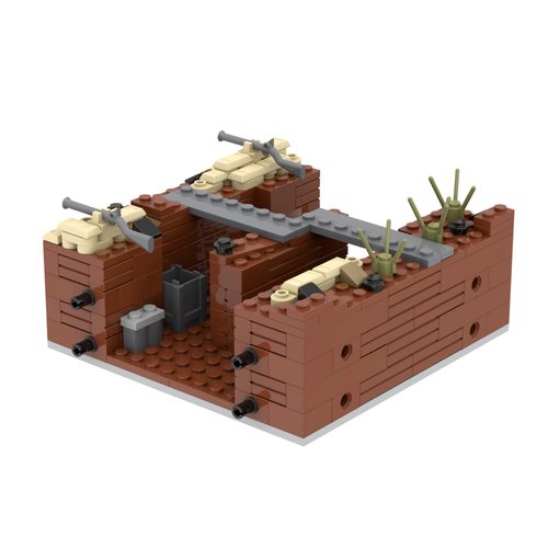 MOOXI WW2 Charge Point Military Building Block Set(221PCS).Suitable for Military Action Mini-Figures Combat Scenarios.